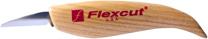 FLEXCUT KN13 Detail Knife – 1.50″ High-Carbon Steel Blade Very Fine Point Ash Wood Handle 0.15 lb Made in USA