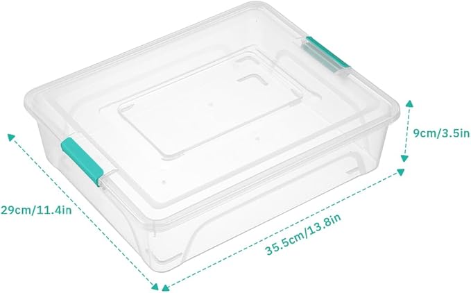 Plastic Storage Containers Clear Craft Storage Bins with Grey HandleOrganizer Box with Durable Lids Stackable Containers for Organizing Craft and Tools (4 Pack-10 Quart Green)
