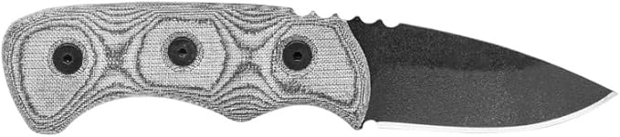 Tops Knives Ferret Full Tang Fixed Blade- Black Traction Coating Blade Finish- Black Kydex Sheath w/Neck Landyard