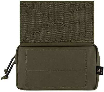 KRYDEX Tactical Drop Pouch Sub Abdominal Carrying Kit Bag Fanny Pack with Hook and Loop Panel for Tactical Vest Chest Rig (Ranger Green)