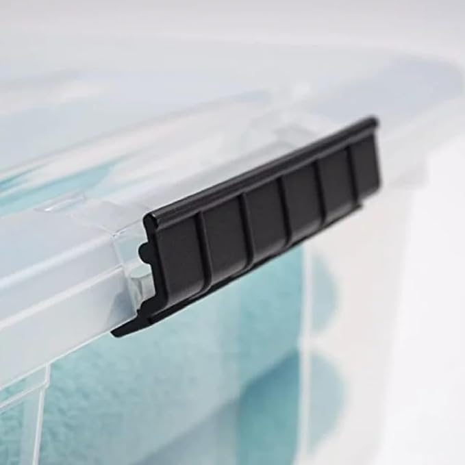 iris Buckle Up Storage Box 12.9 Quart Clear 4 Count