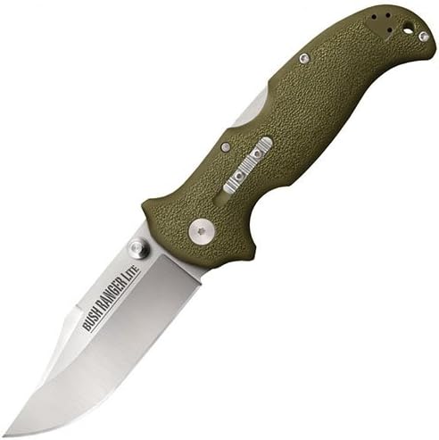 COLD STEEL Bush Ranger Lite 3.5 8Cr13MoV Razor-Sharp Blade 4.875 GFN Easy-To-Grip Handle Everyday Carry Hunting Folding Knife w/Rocker Lock