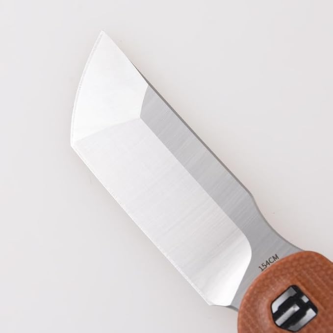 SHIELDON Hoplon Pocket Knife 154CM Steel 2.59 Satin Finish Hollow Grind Japanese Tanto Point Blade G10 &amp Micarta Handle EDC Folding Knife
