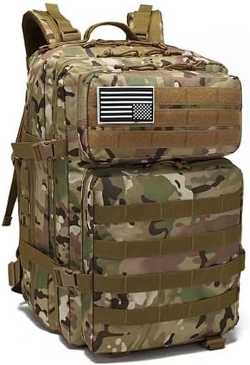 Men and Women 45L Outdoor Camouflage Backpack Capacity Hiking and Camping Bag Multi-functional Storage 3D Backpacks (CP 45L)