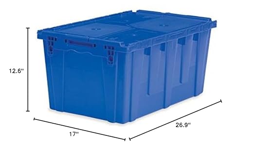 Extra Large Storage Tote with Lid 26.9L x 17W x 12.6H - Blue