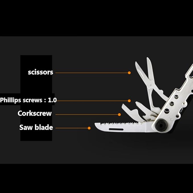 10-in-1 Multitool Pliers Multi-Tool Knife Wire Cutter Bottle Opener for Hiking Camping Survival Travel Fishing