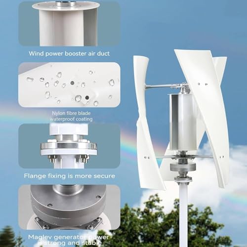 20000W Vertical Axis Wind Turbine Kit for Home - Powerful Grid-Tied Generator with Inverter &amp Controller Efficient Renewable Energy for Sustainable 24V Power Generation