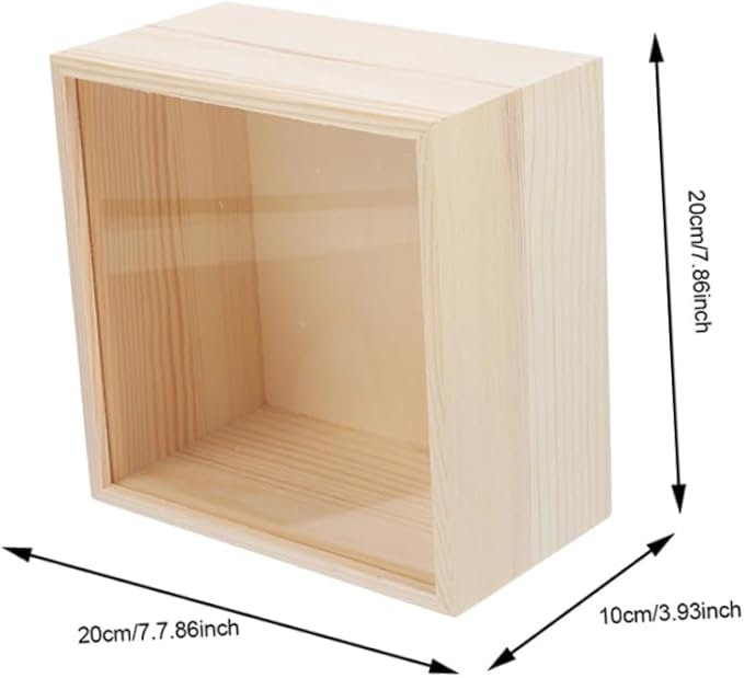 2pcs Wooden Acrylic Storage Boxes Sliding Lids for Jewelry Cosmetics Compact