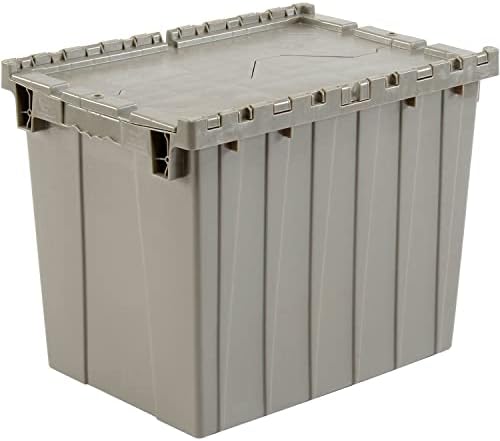 Global Industrial Distribution Container With Hinged Lid 21-7/8x15-1/4x17-1/4 Gray