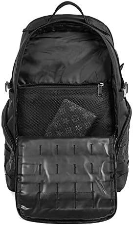 Tactical Travel Backpack Heavy Duty Hiking Laptop Daypack Durable Quality Military Molle Army Lockable Assault Pack Large Student Bookbag Outdoor Traveling Rucksack Black