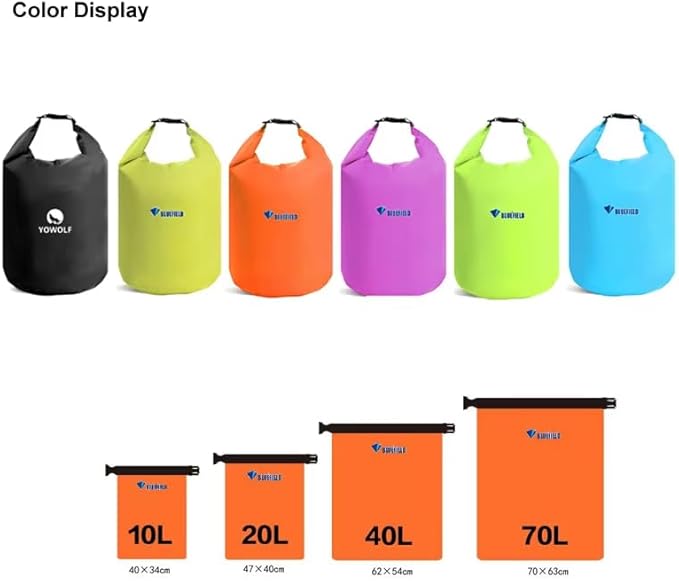 Urparcel Durable 40L Waterproof Rainproof Dry Bag for Canoe Floating Boating Kayaking Camping Hiking Orange