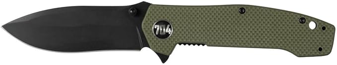 704 Gear Trailblazer EDC Folding Pocket Knife | 3.25 Blade G10 Handle Ambidextrous Thumb Stud Reversible Pocket Clip | Olive Drab Green