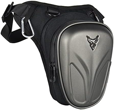 Hebetag Motorcycle Drop Leg Bag Oxford Waist Pack for Men Women Bum Hip Fanny Belt Purse Pouch Outdoor Travel Sports Hiking Bike Riding Cycling Thigh Daypack Black Gray