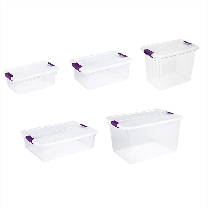 Sterilite 17531712 Clearview Storage Box With Latched Lid - 15 Qt. 17L x 11-1/8W x 6-1/2H - Lot of 12