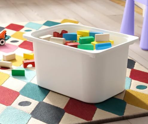 Set Of 4 TROFAST Children Storage Box Pure White 16 ½x11 ¾x9 Stackable Plastic Bins Open Storage Boxes Medium (4x) Compatible With Trofast Frames