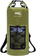 3D MAXpider Roll Top Dry Bag Backpack 10L Waterproof Lightweight Floating Marine Drybag - Detachable Straps Mesh Front Pocket - Travel Hiking Fishing Swimming Boating Kayaking Camping (Green)