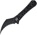 SHIELDON Scythe(XL) Folding Knife 154CM Steel Titanium Coating 2.92 Hawkbill Point Serrated Blade Pocket Knife with Black Non-Slippery PEI Handle and Reversible Wire Clip