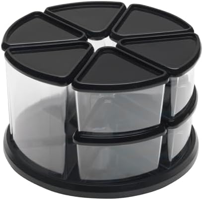 DEFLECT-O Carousel Organizer Set 3 and 6 Canisters (39010104) blackclear