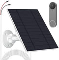 Solar Panel for Security Camera Outdoor 10W Video Doorbell Solar Panel Charger for Nest for Doorbell 2K 2 3 IP66 Water Proof 360° Adjustable Bracket (CSP4W-O-W)