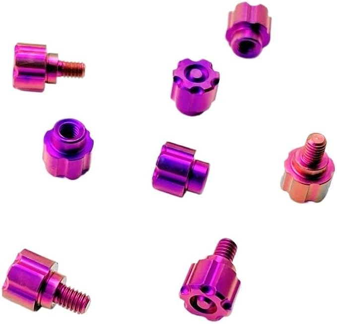 3 Sets Titanium Alloy Thumb Stud Screw Replacements are Suitable for Diameter 4MM Screw Hole(Purple)