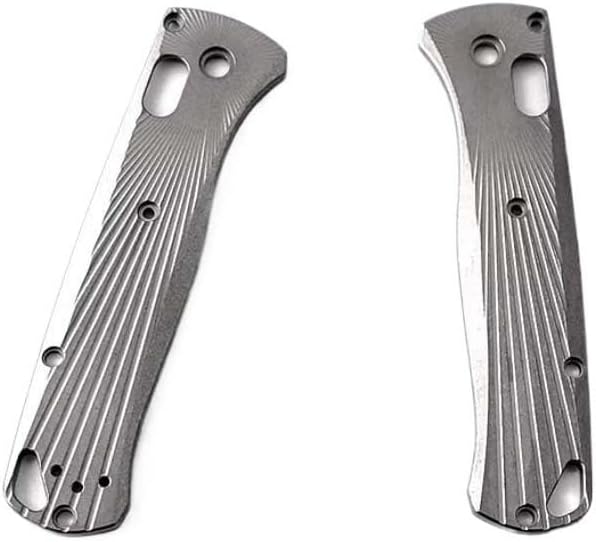 1 Pair Scales Fits for Bugout 535 Titanium Non-slip Blank Handle Patch DIY Replacement in Stonewashed Finish