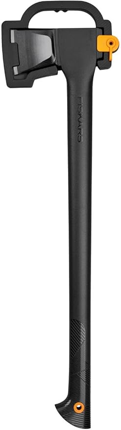Fiskars Splitting Axe L Solid with Blade and Transport Protection Non-Stick Coating Steel Blade/Fibreglass Reinforced Plastic Handle Black/Orange A19 Length: 65 cm 1.6 kg 1052044