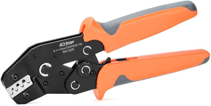 iCrimp SN-025 Dupont Crimper O Crimp Tool D-sub Dupont Connector Wire Crimp Tool AWG 28-18(0.1-1mm²) for Harwin Amphenol MINI-PV Connectors Molex KK 396 Micro Timer Connectors