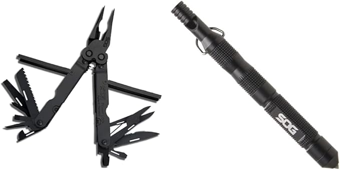 SOG PowerLock Multi-Tool (B61N-CP) and SOG Flint Survival &amp Defense Tool (FT1001)
