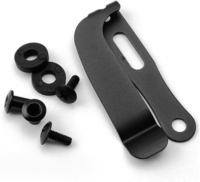 1PC Deep Carry Pocket Clip with 2 Sets Screws Fits for Kydex Sheath and Leather Knife Case Premium CNC Stainless Back Clip