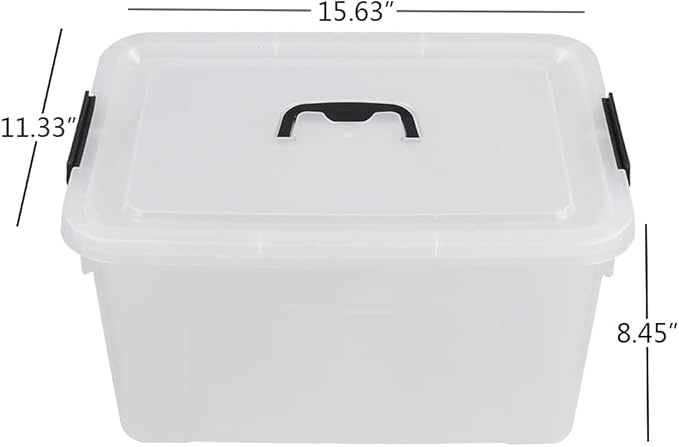 4-Pack 18 L Plastic Storage Box Clear Latch Storage Bin with Lid