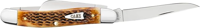 Case XX Pocket Knife BURNT AMBER BONE MEDIUM STOCKMAN IN GIFT TIN Item #10778-6318 SS - Length Closed: 3 5/8Inches