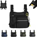 Adjustable Zipper Multi-Functional Tactical Chest Bag Chest Bag for Men for Hiking Fitness Outdoor (Black)
