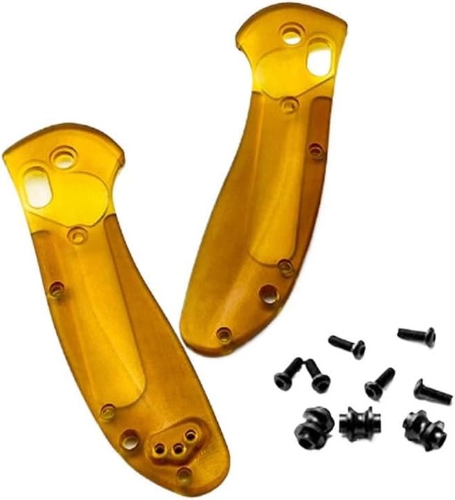 1 Pair Custom PEI Scales with 3 Sets Screws Fit for Griptilian 551 550 Ultem Handle Patch DIY Replacement