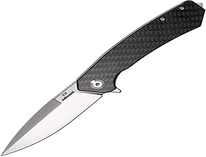 Firebird GANZO Adimanti Skimen Pocket Folding Knife Carbon Fiber Handle with Clip and Glass Breaker D2 Steel Blade Hunting Fishing Camping Outdoor EDC Knife (CF Black)