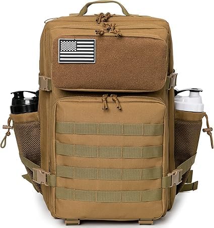 45L Tactical Backpack Large Capacity Outdoor Rucksack 3 Day Fitness Hiking Bag Hiking Camping Gear Backpacks Indian Bag (Pack of 1) Colour Khaki