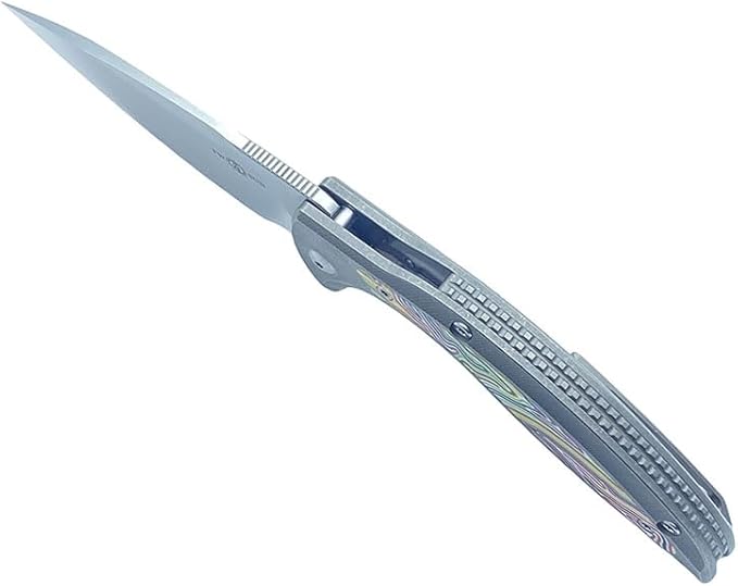 TWO SUN Folding Knife TS465-14C28N-StoneWash 14C28N Blade Tc4 Titanium and G10 Handle Edc Tool