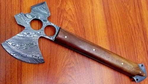 Axe Damascus Steel 14 Rose Wood Handle Axe/Hand Forged Woodsman Axe
