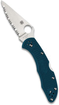 Spyderco Delica 4 Folding Pocket Knife with 2.90 Inch K390 Steel Blade with Blue FRN Handle - SpyderEdge - C11FSK390