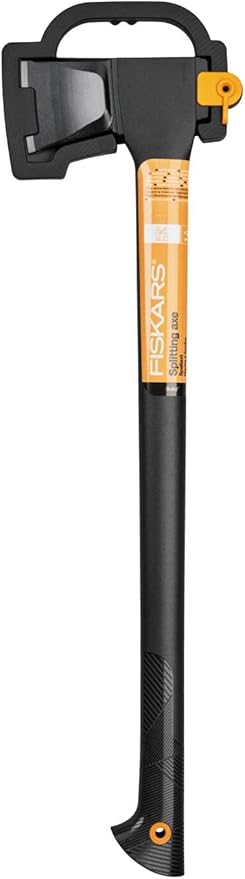 Fiskars Splitting Axe L Solid with Blade and Transport Protection Non-Stick Coating Steel Blade/Fibreglass Reinforced Plastic Handle Black/Orange A19 Length: 65 cm 1.6 kg 1052044
