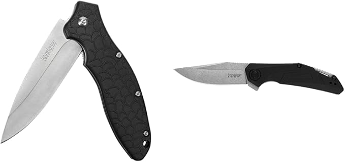 Kershaw Oso Sweet EDC Pocketknife 3 8Cr13MoV Steel Drop Point Blade Assisted Folder Opening with Flipper Liner Lock System Black &amp Camshaft Pocket Knife 3 4Cr14 Steel Blade