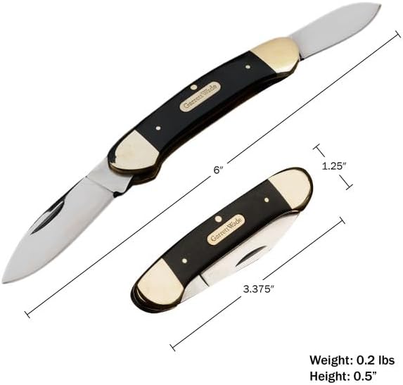 Kings County Tools Small Pocket Knife for Men or Women - 2-Blade 6” Folding Knife with Stainless Steel Blades and Pakkawood Handle for EDC Hunting Camping and Outdoors
