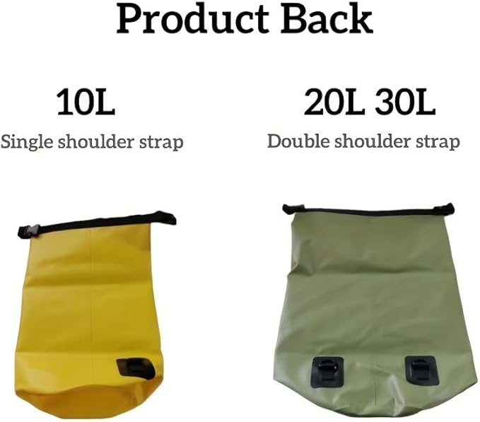 Swimming PVC Pack Dry Bag Backpack for Women Men 10L 20L Waterproof Shoulder Kayak Trekking Drifting Rafting Surfing Boating Bag(Green20L)