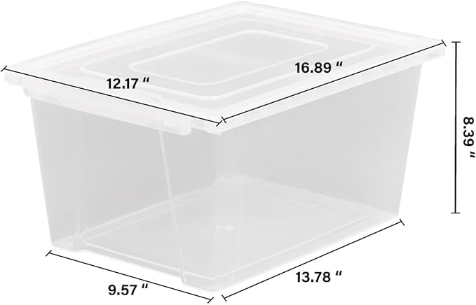 UNiPLAY Set of 4 Extra Large Storage Bins with Lids - Versatile Easy-to-Clean Organizers for Home Office and More