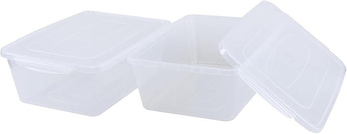 2 Packs Plastic Clear Storage Bins with Lid Latch Containers with Lid 16 L