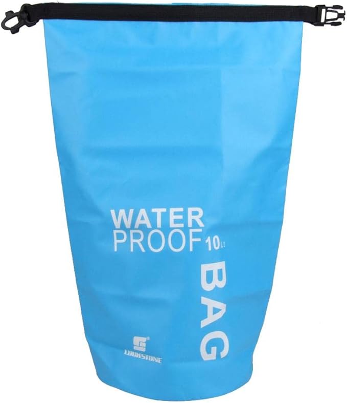 pistro Waterproof Dry Bag - Roll Top Closure Pouch for Camping Boating Kayaking Fishing Rafting Canoeing Beach Sports - Blue 10L