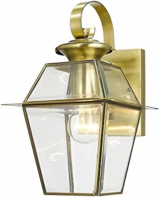 Livex Lighting 2181-01 Westover 1-Light Outdoor Wall Lantern Antique Brass