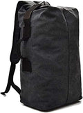 Large Capacity Military Duffel Bag Top Load Double Strap Canvas BackpackTravel Climbing Bag(Black