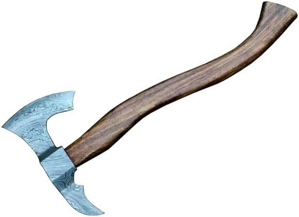 Handmade Damascus Axe – Custom Forged High Damascus Steel Axe for Camping Bushcraft &amp Collectors Gift