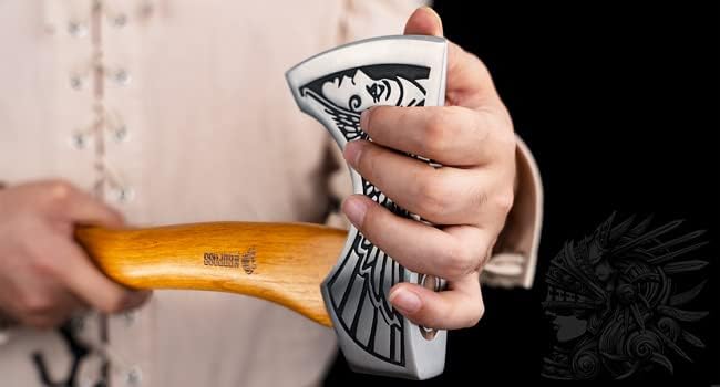 NedFoss 13 Valkyrie Viking Axe Handmade Viking Hatchet with Leather Sheath High Carbon 1055 Steel Blade Premium Viking Axes Design for Camping Bushcraft Hatchet Collection Gift for Men Women