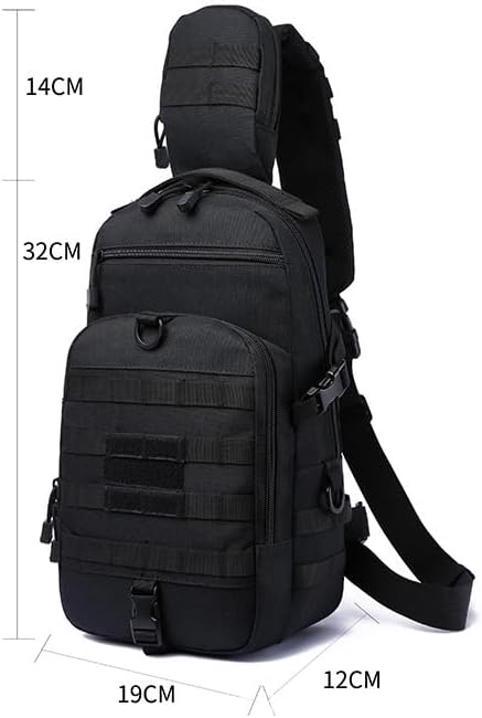Outdoor Sports Hiking Sling Bag Shoulder Pack Camouflage Tactical Molle Chest Bag - Tan